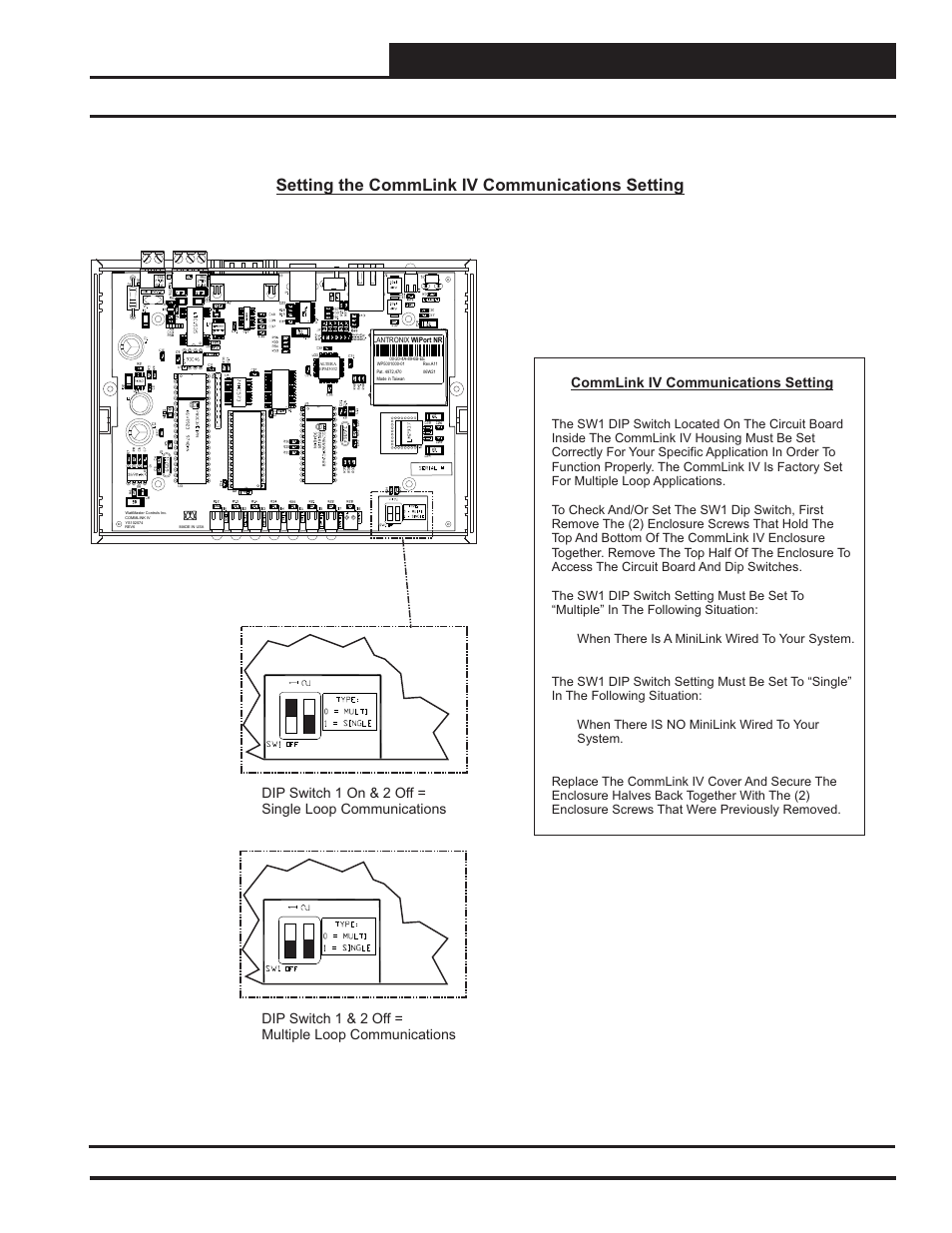 Ip module, Commlink iv communications setting, 7technical guide | Setting the commlink iv communications setting | Auto-Zone Control Systems IP Module Kit Installation Guide for the IP Module Kit Used with CommLink IV & 5 (Version 01N) User Manual | Page 7 / 20