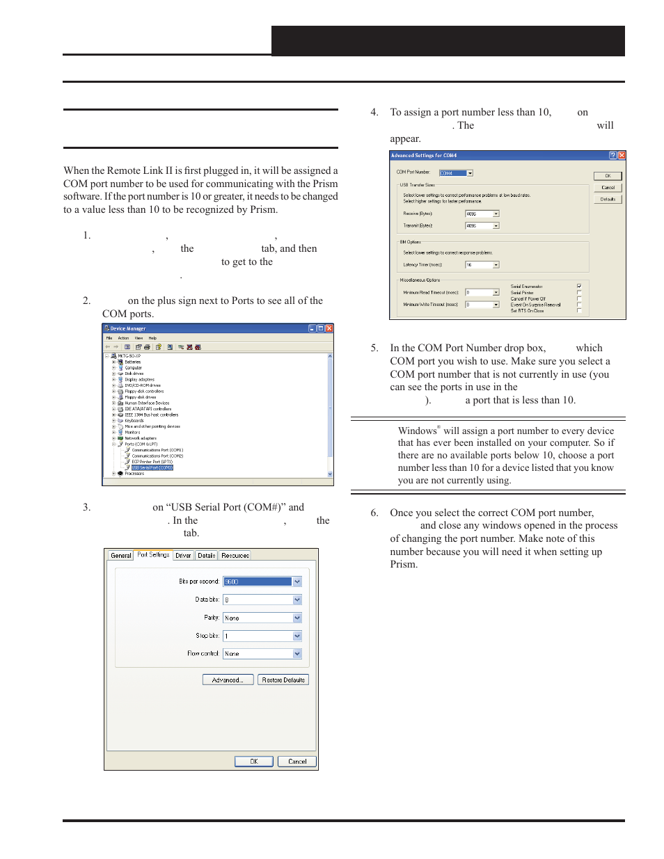 Remote link ii technical guide, Troubleshooting the usb serial com port number | Auto-Zone Control Systems Remote Link II Technical Guide, Installation Instructions for the Remote Link II Modem (Version 01C) User Manual | Page 19 / 20