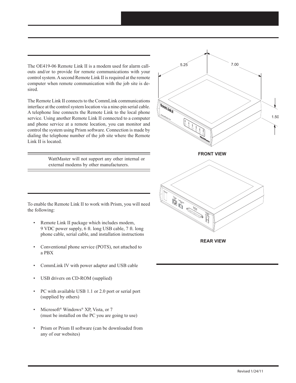 Remote link ii technical guide, Remote link ii overview, System requirements | General information, 3 operator interface | Auto-Zone Control Systems Remote Link II Technical Guide, Installation Instructions for the Remote Link II Modem (Version 01C) User Manual | Page 3 / 20