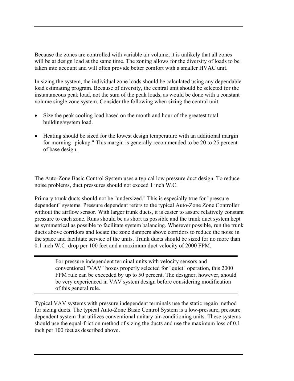 Step #2 - sizing the central unit, Step #3 - duct design considerations | Auto-Zone Control Systems Auto-Zone Basic Systems Installation & Operation (Version 02C) User Manual | Page 16 / 150
