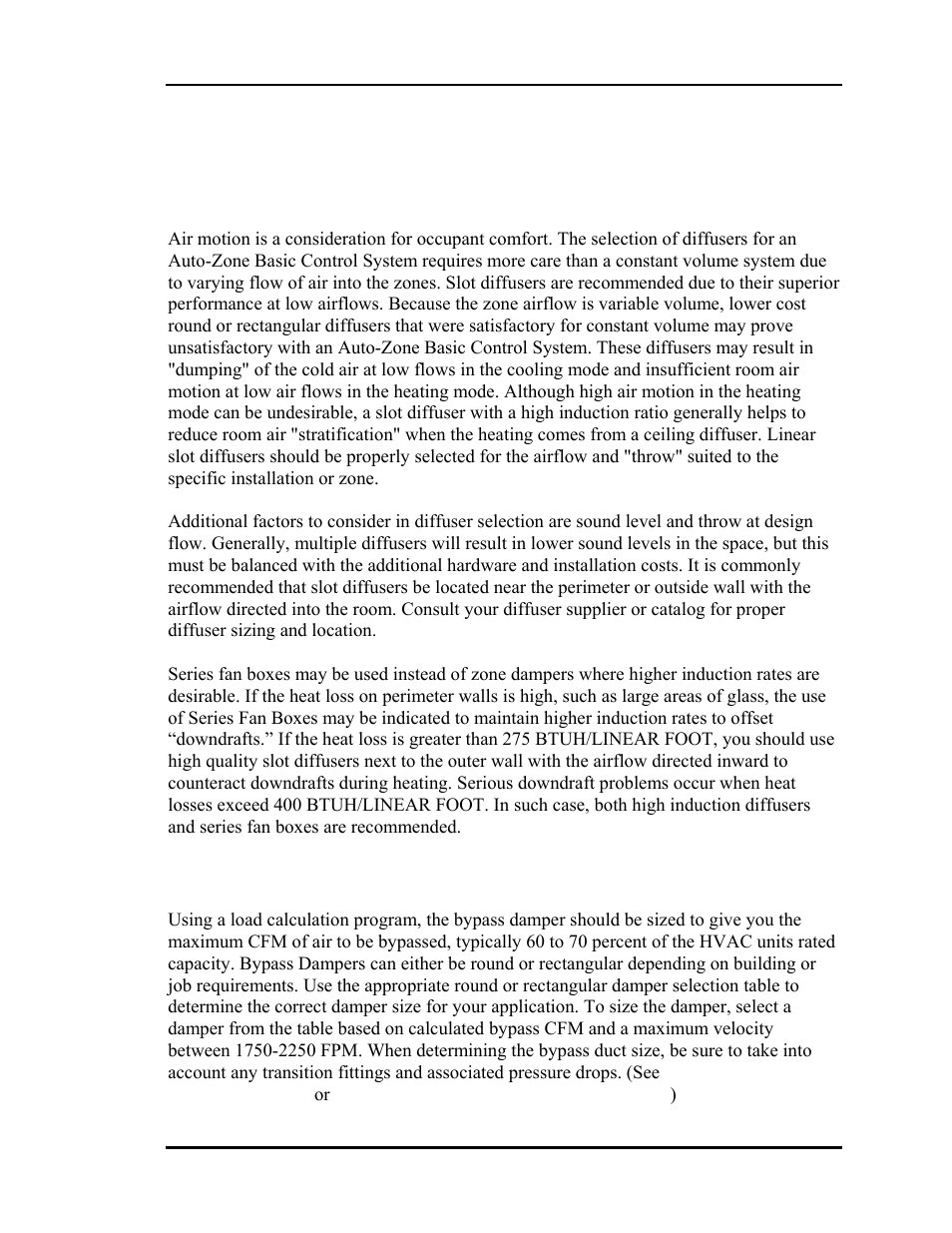 Step #4 - room air motion/diffuser selection, Step #5 - bypass damper sizing | Auto-Zone Control Systems Auto-Zone Basic Systems Installation & Operation (Version 02C) User Manual | Page 17 / 150