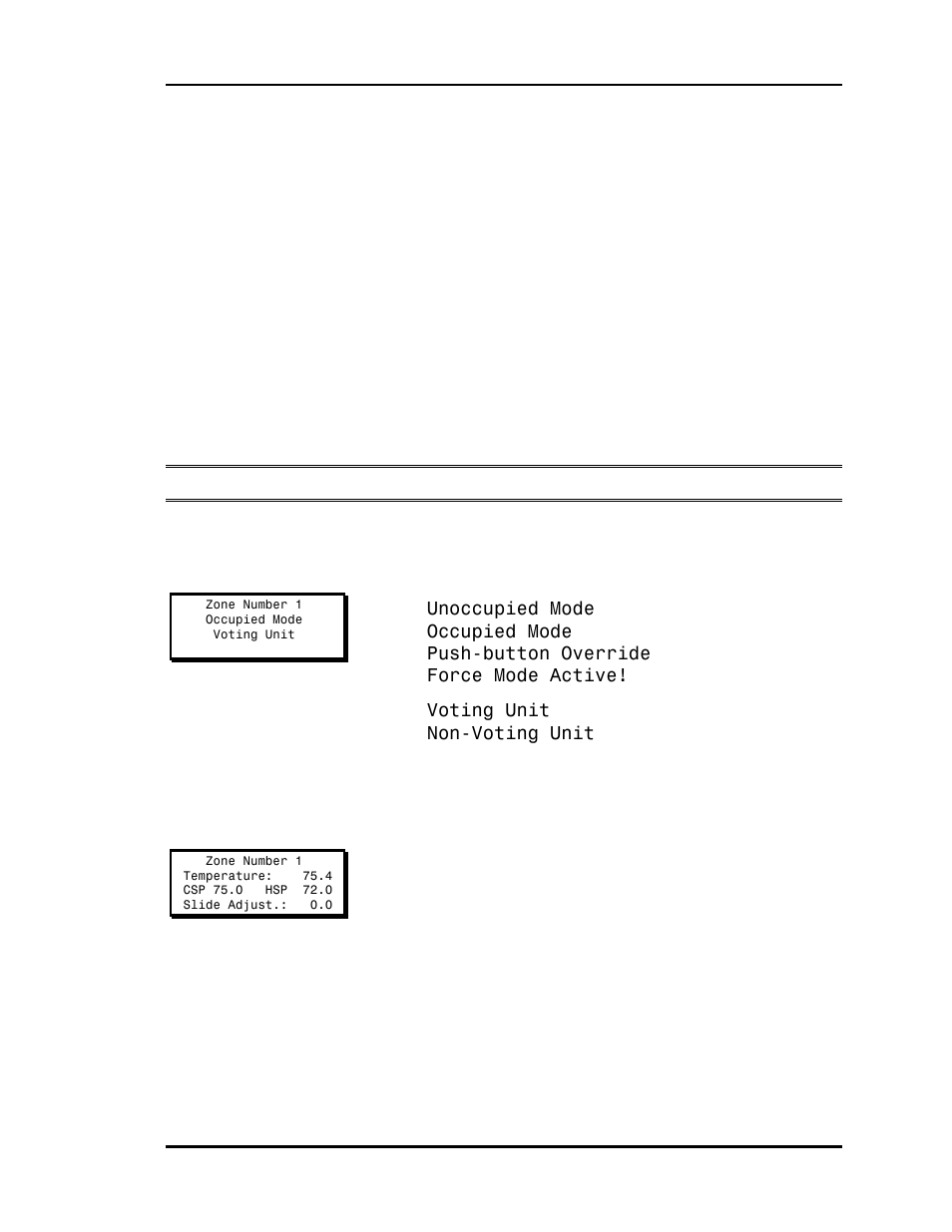 Individual zone status screens, Status screen #1, Status screen #2 | Auto-Zone Control Systems Auto-Zone Basic Systems Installation & Operation (Version 02C) User Manual | Page 71 / 150