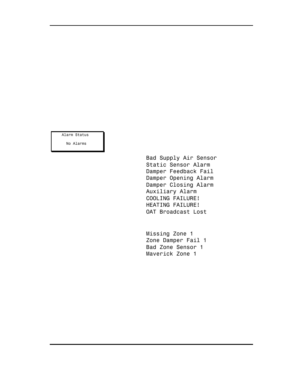 Alarm status screens | Auto-Zone Control Systems Auto-Zone Basic Systems Installation & Operation (Version 02C) User Manual | Page 75 / 150