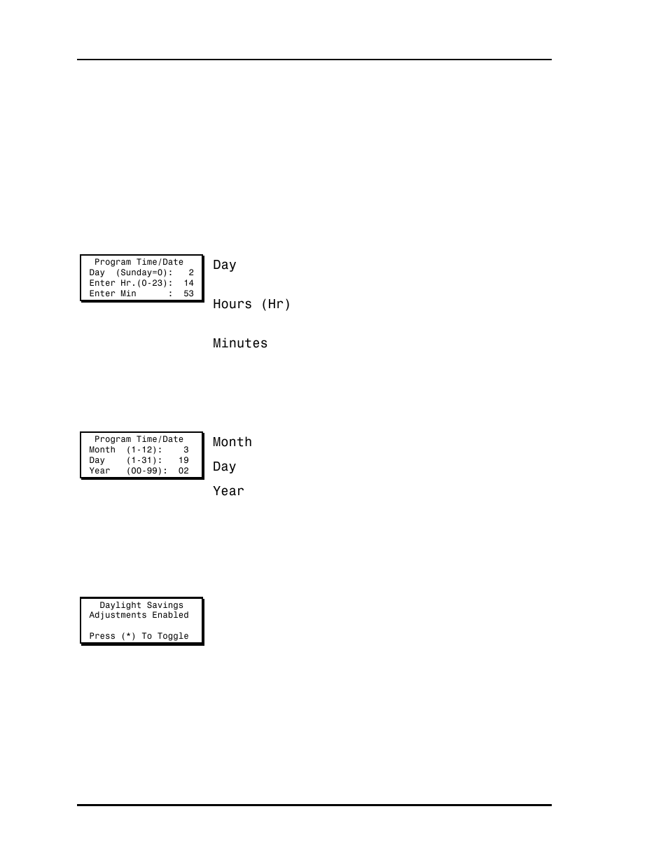 Setting time & date, Programming time, Programming date | Daylight savings adjustments | Auto-Zone Control Systems Auto-Zone Basic Systems Installation & Operation (Version 02C) User Manual | Page 84 / 150