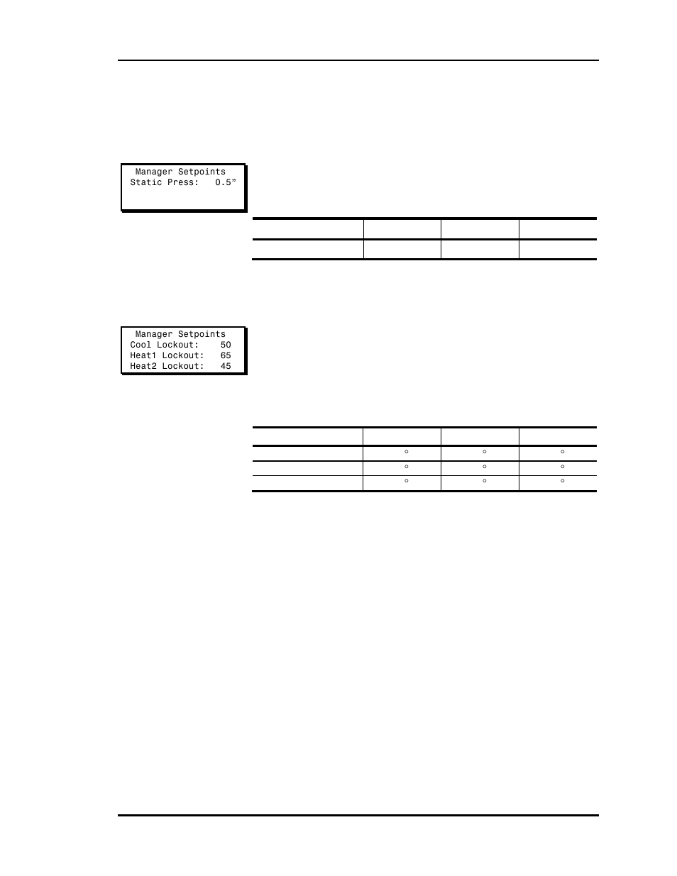 Control setpoints, Setpoint screen #1, Setpoint screen #2 | Auto-Zone Control Systems Auto-Zone Basic Systems Installation & Operation (Version 02C) User Manual | Page 85 / 150