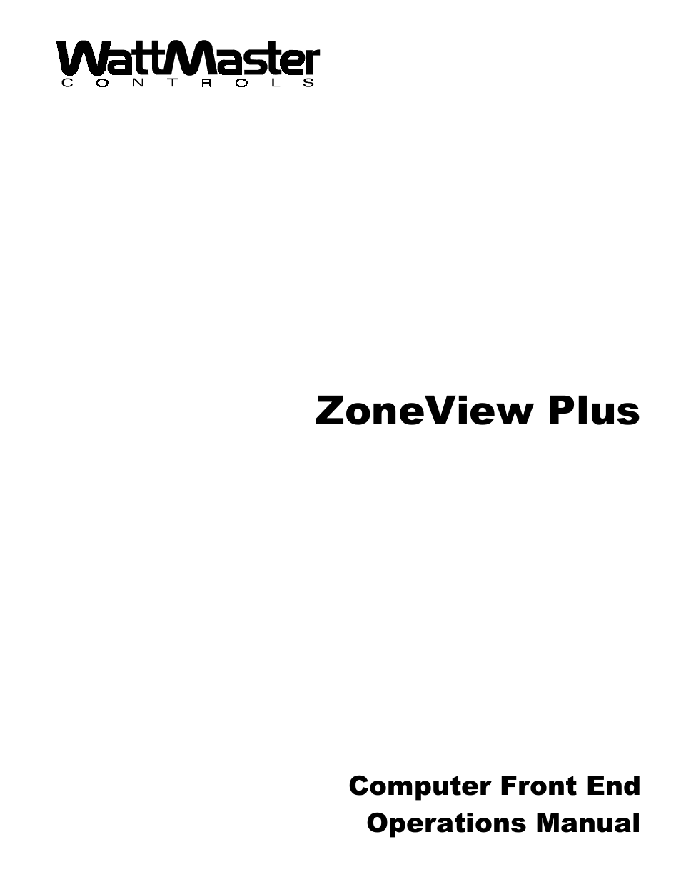 Auto-Zone Control Systems ZoneView Plus Software Manual (Version 01C) User Manual | 62 pages