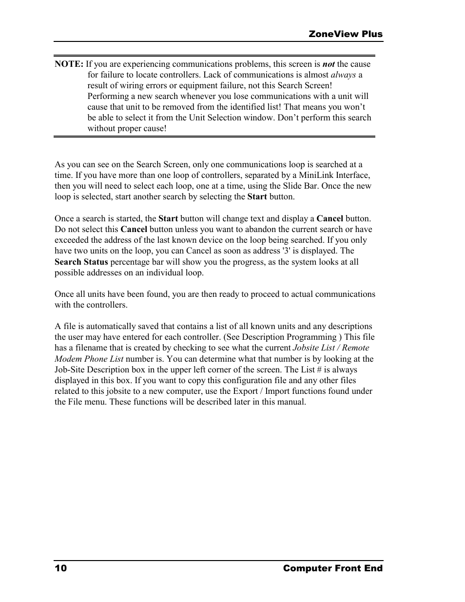Auto-Zone Control Systems ZoneView Plus Software Manual (Version 01C) User Manual | Page 16 / 62