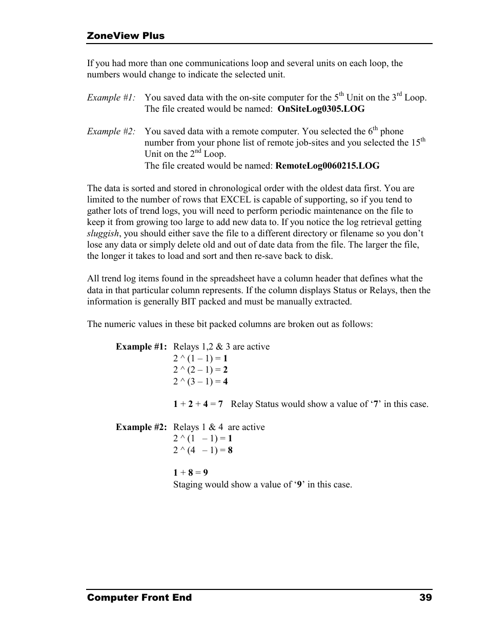 Auto-Zone Control Systems ZoneView Plus Software Manual (Version 01C) User Manual | Page 45 / 62