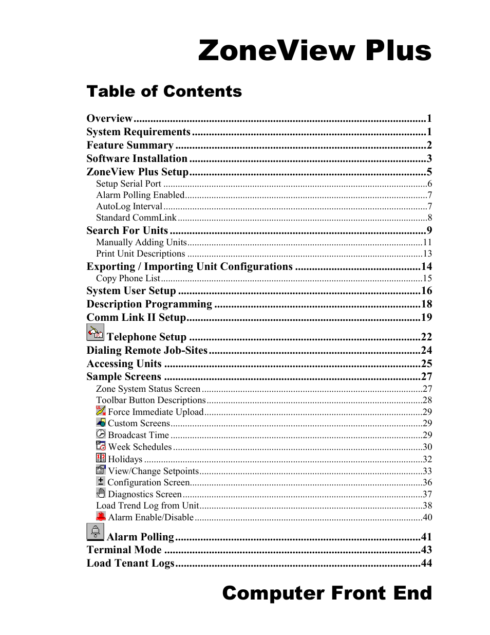 Auto-Zone Control Systems ZoneView Plus Software Manual (Version 01C) User Manual | Page 5 / 62