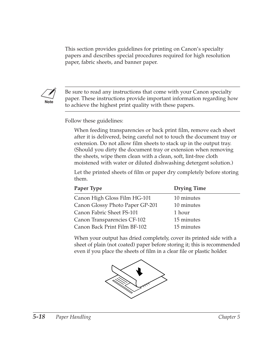 Using canon’s specialty papers, Specialty paper guidelines | Canon C70 User Manual | Page 132 / 421