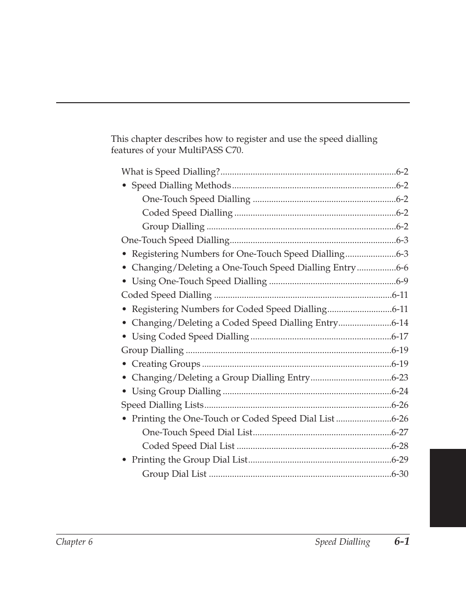 Chapter 6 speed dialling | Canon C70 User Manual | Page 147 / 421