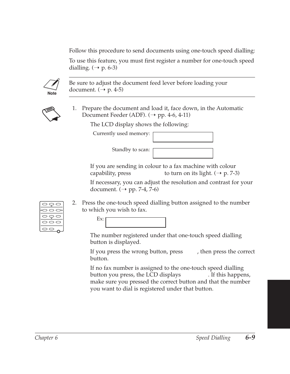 Using one-touch speed dialling, Chapter 6 speed dialling | Canon C70 User Manual | Page 155 / 421