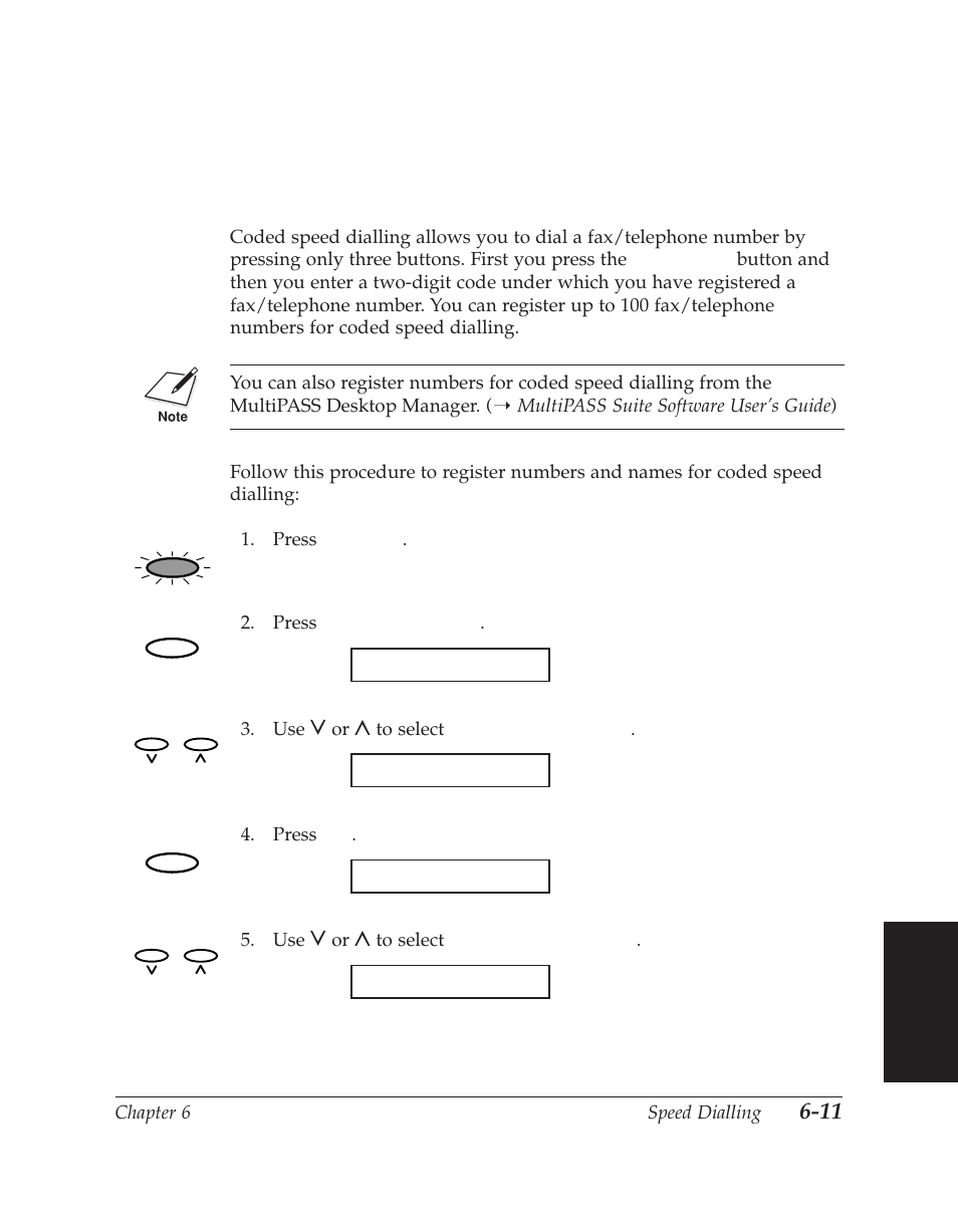 Coded speed dialling, Registering numbers for coded speed dialling | Canon C70 User Manual | Page 157 / 421