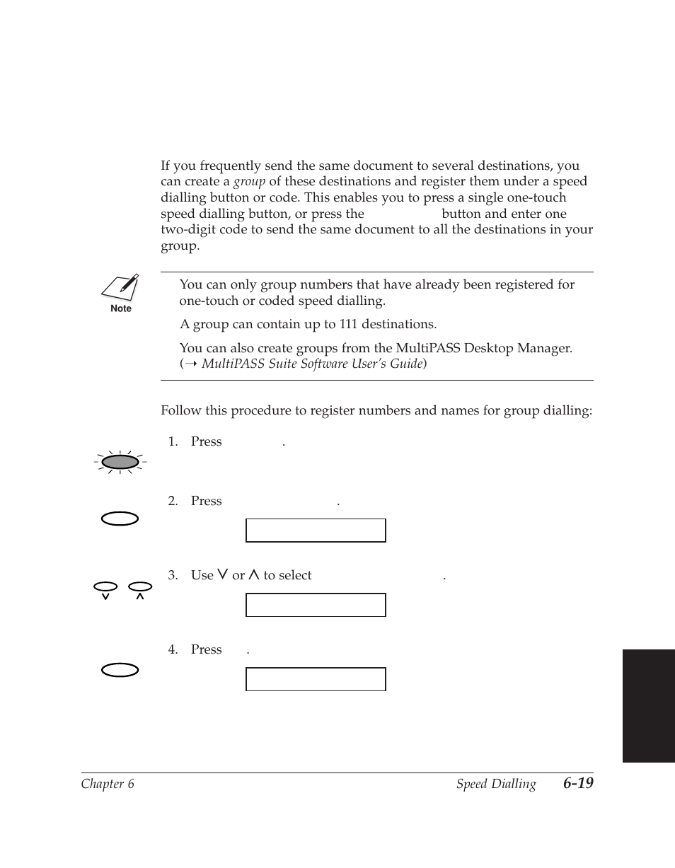 Group dialling, Creating groups | Canon C70 User Manual | Page 165 / 421