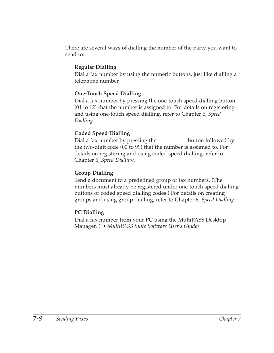 Dialling methods | Canon C70 User Manual | Page 184 / 421