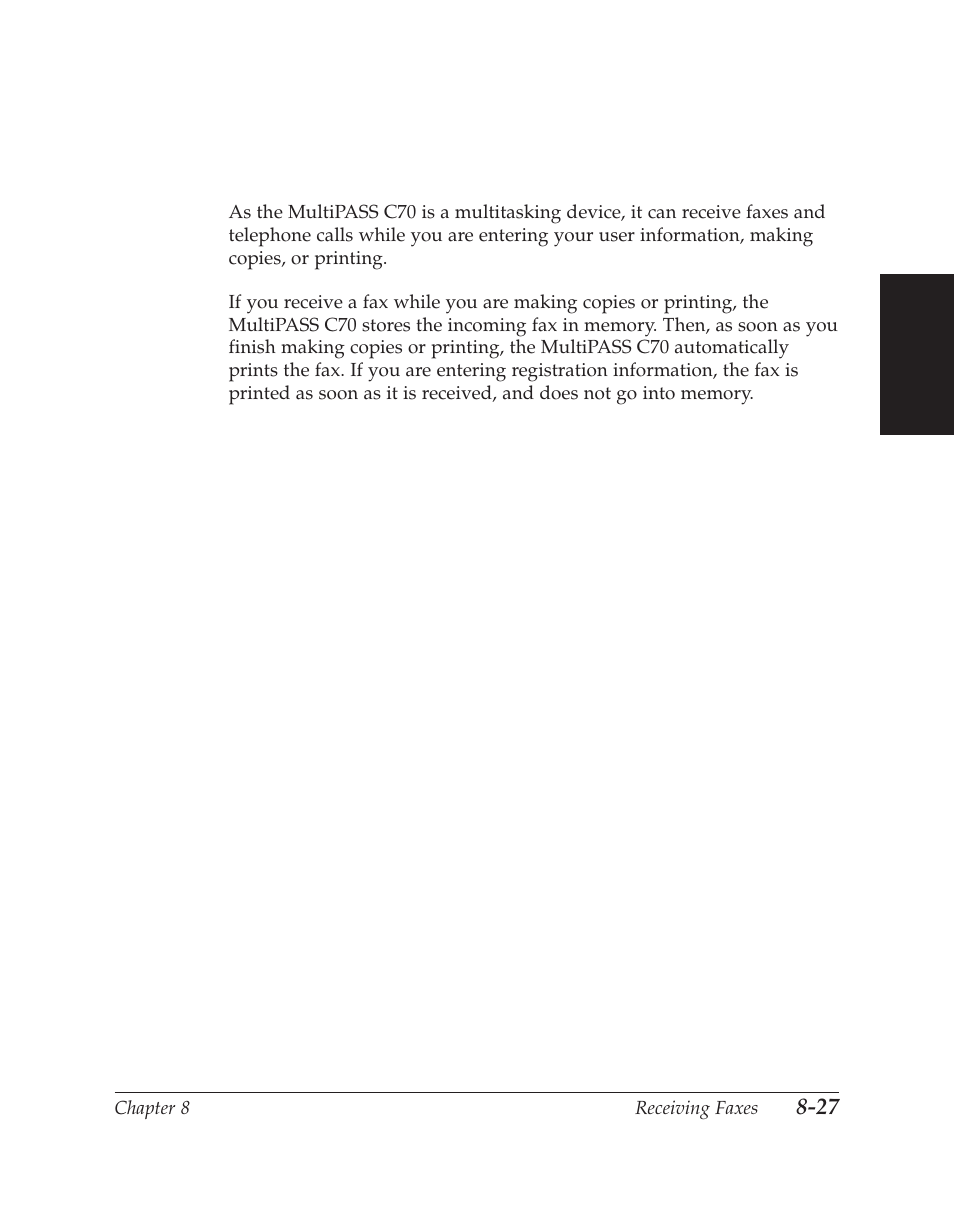 Receiving while registering, copying, or printing | Canon C70 User Manual | Page 237 / 421