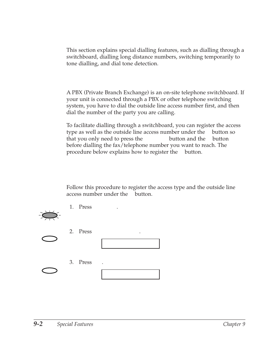 Special dialling, Dialling through a switchboard | Canon C70 User Manual | Page 244 / 421