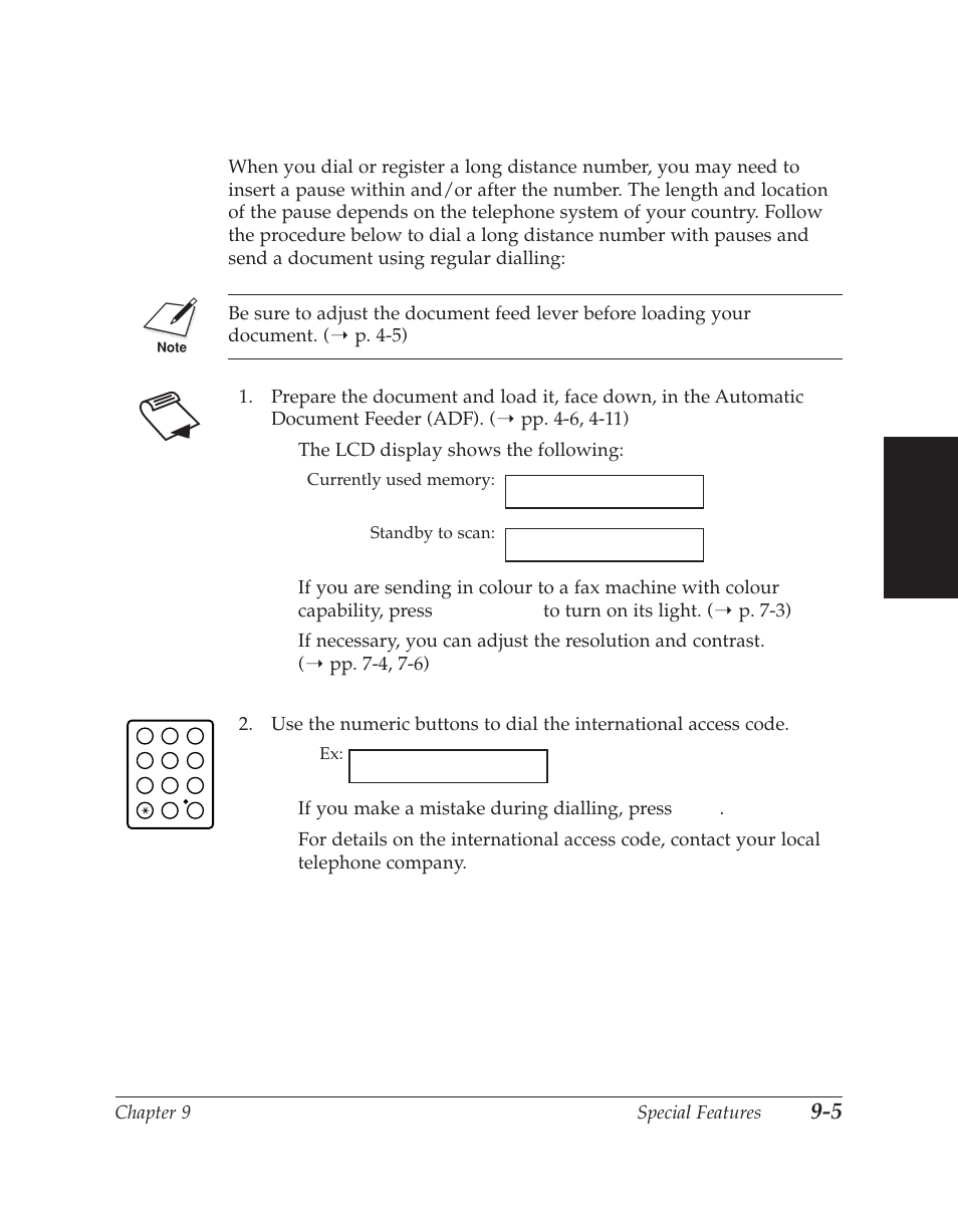 Dialling a long distance number (with pauses) | Canon C70 User Manual | Page 247 / 421