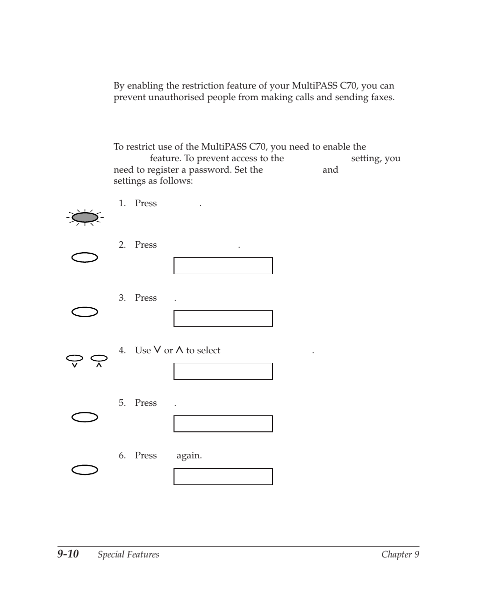 Restricting use of the multipass c70, Enabling restriction of the multipass c70 | Canon C70 User Manual | Page 252 / 421