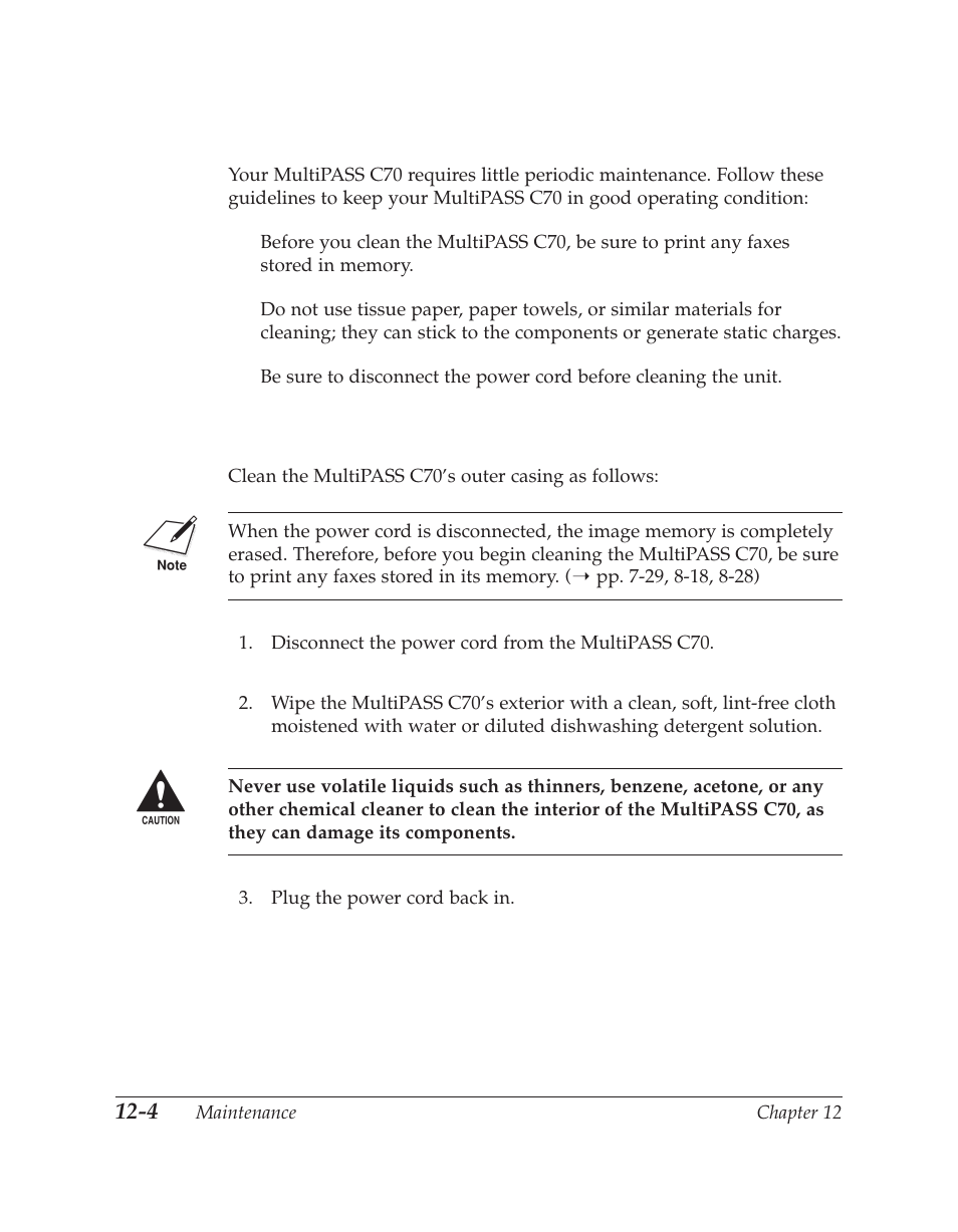 Periodic cleaning | Canon C70 User Manual | Page 278 / 421