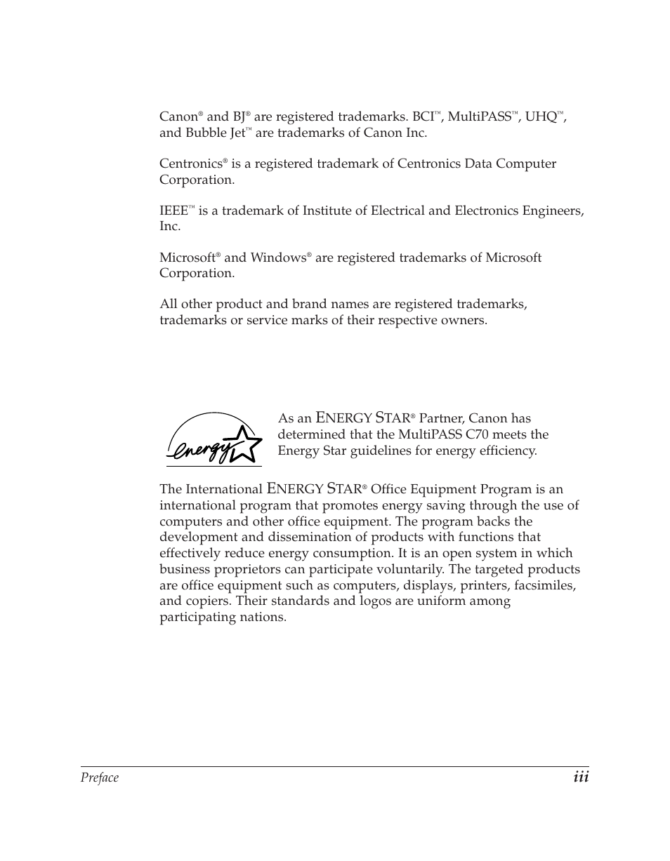 Trademarks | Canon C70 User Manual | Page 3 / 421