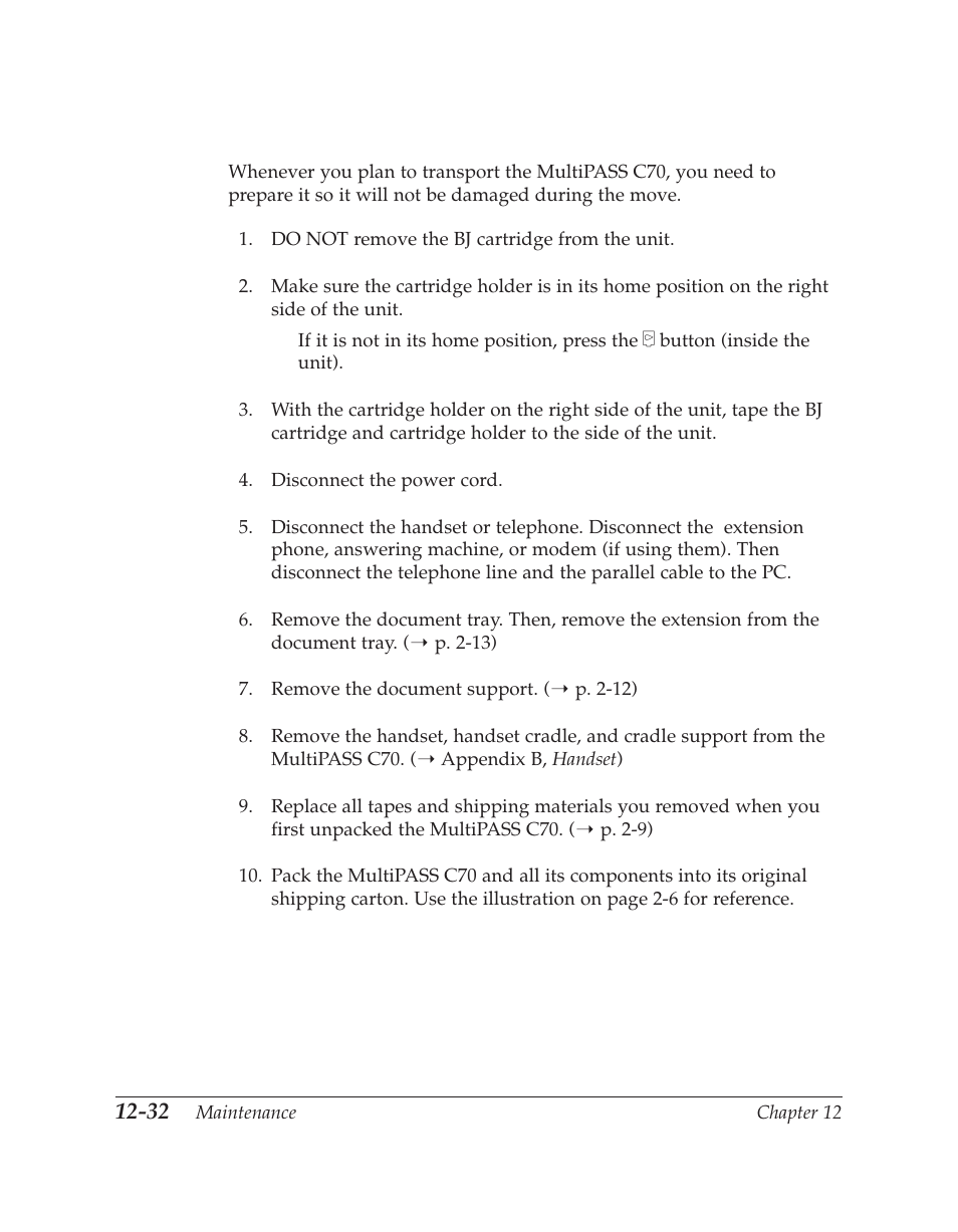 Transporting the multipass c70 | Canon C70 User Manual | Page 306 / 421