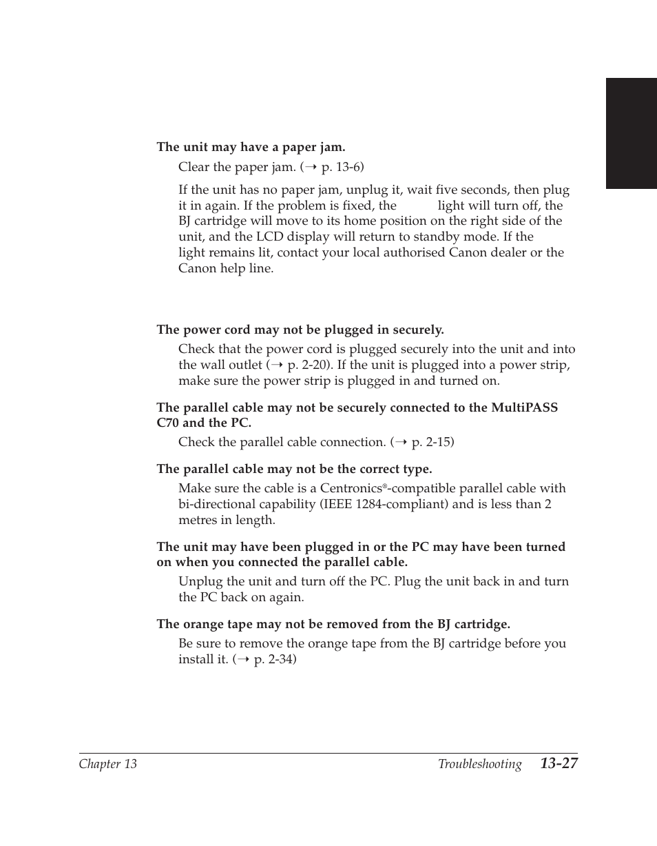 Printing problems | Canon C70 User Manual | Page 335 / 421