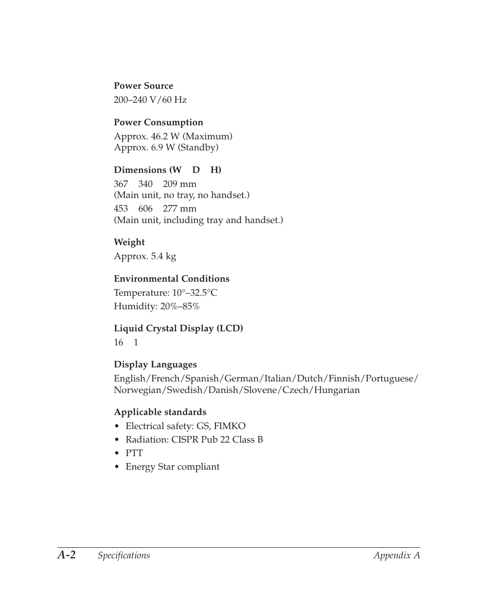 General specifications | Canon C70 User Manual | Page 362 / 421