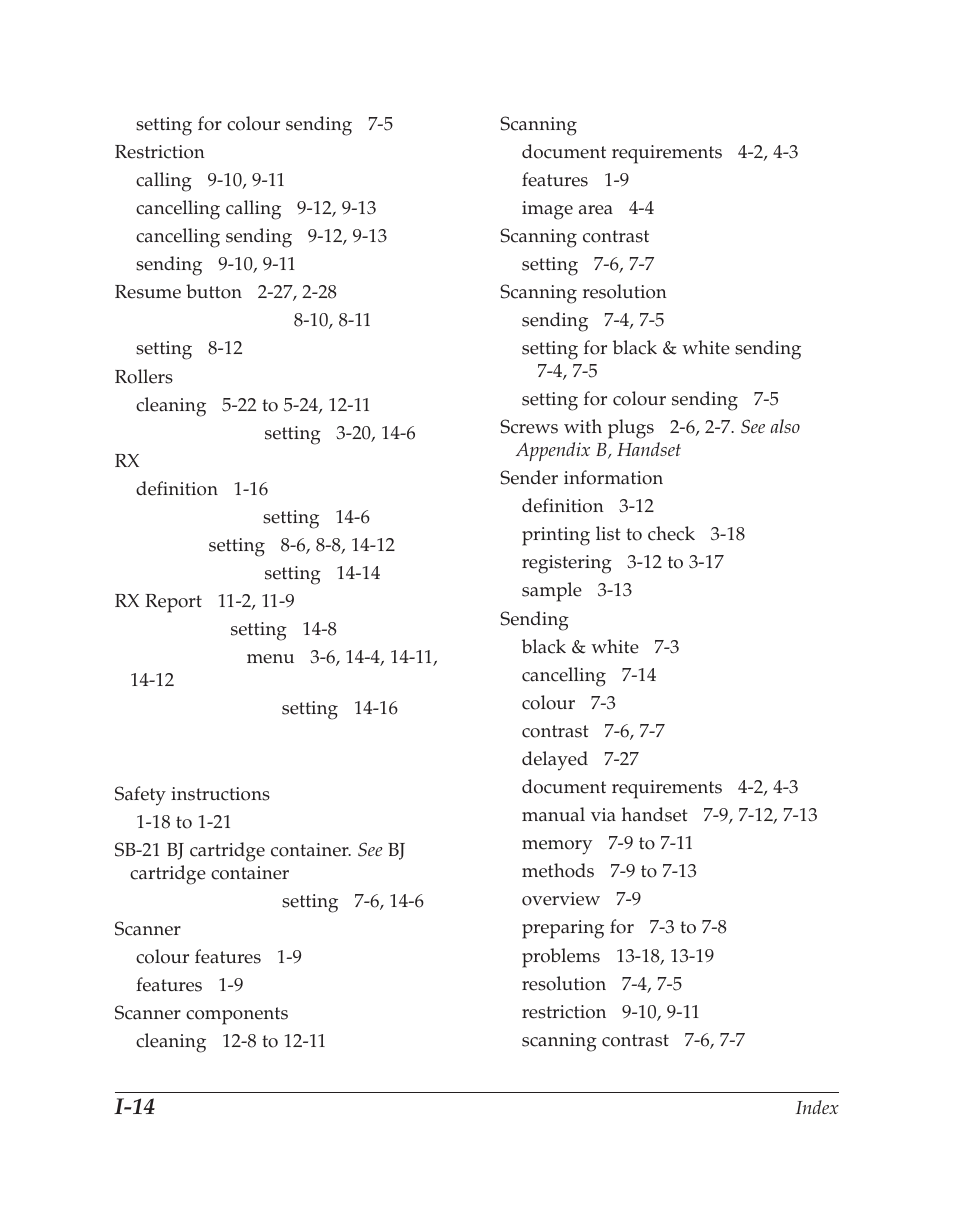 I-14 | Canon C70 User Manual | Page 416 / 421