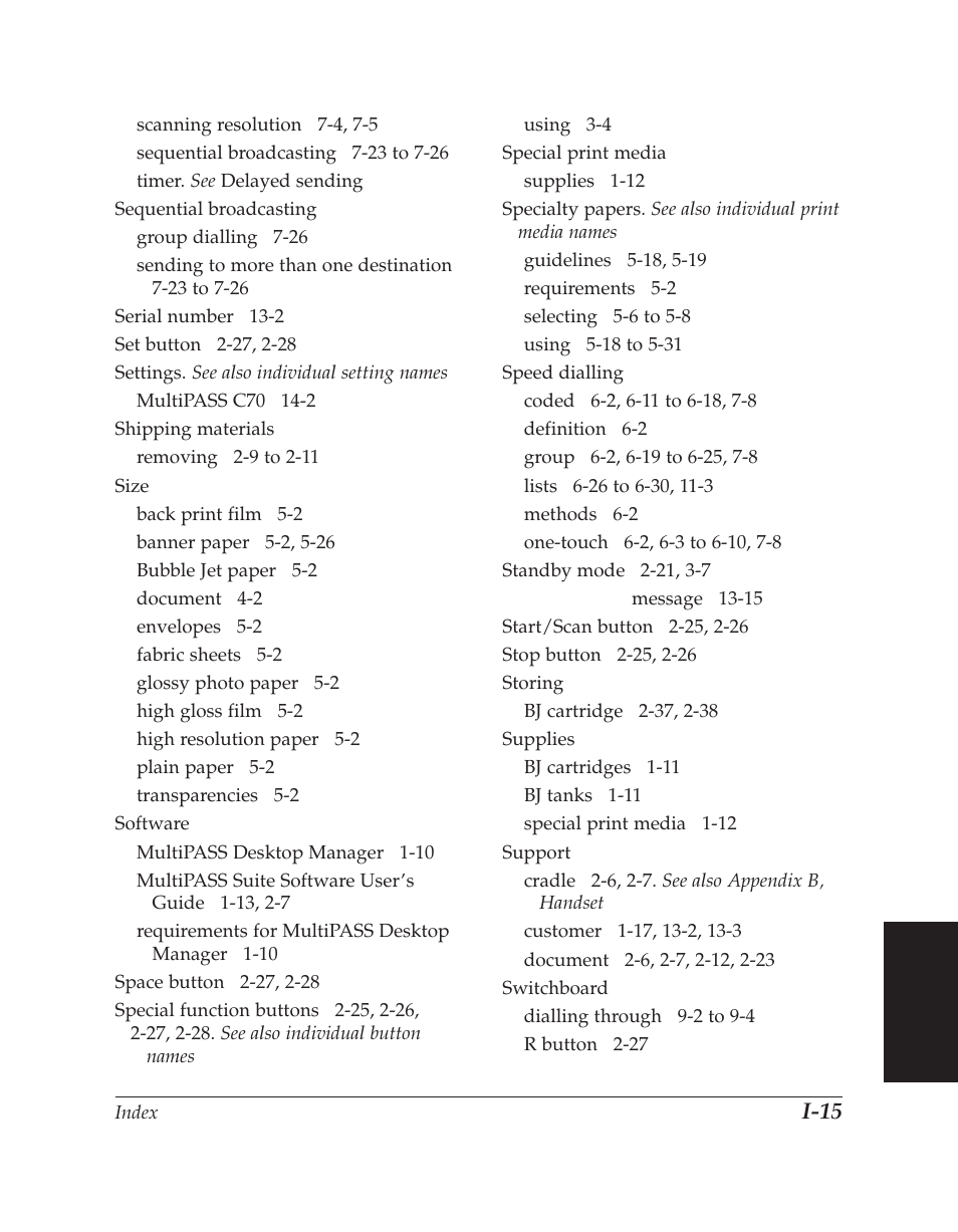 I-15 | Canon C70 User Manual | Page 417 / 421