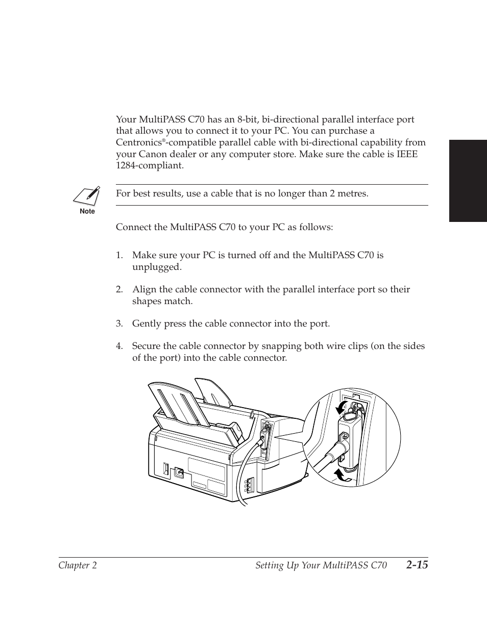 Making connections, Connecting the multipass c70 to your pc | Canon C70 User Manual | Page 53 / 421