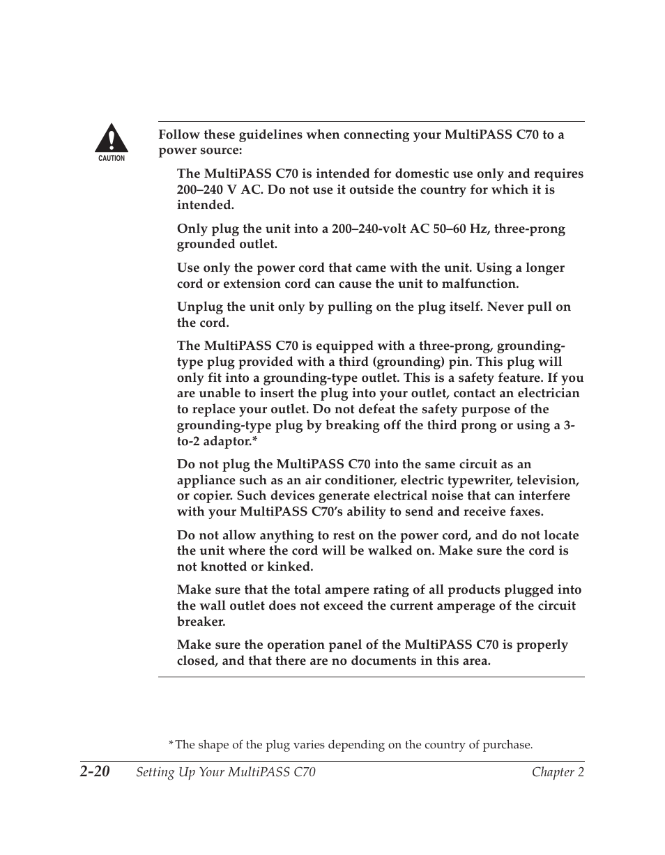 Connecting the power cord | Canon C70 User Manual | Page 58 / 421