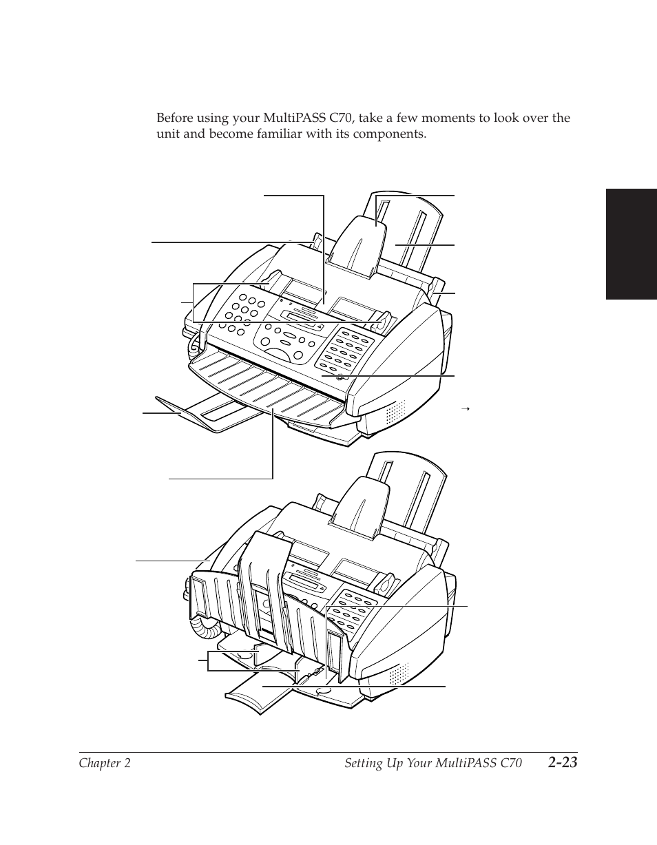 Main components of the multipass c70, Front view | Canon C70 User Manual | Page 61 / 421