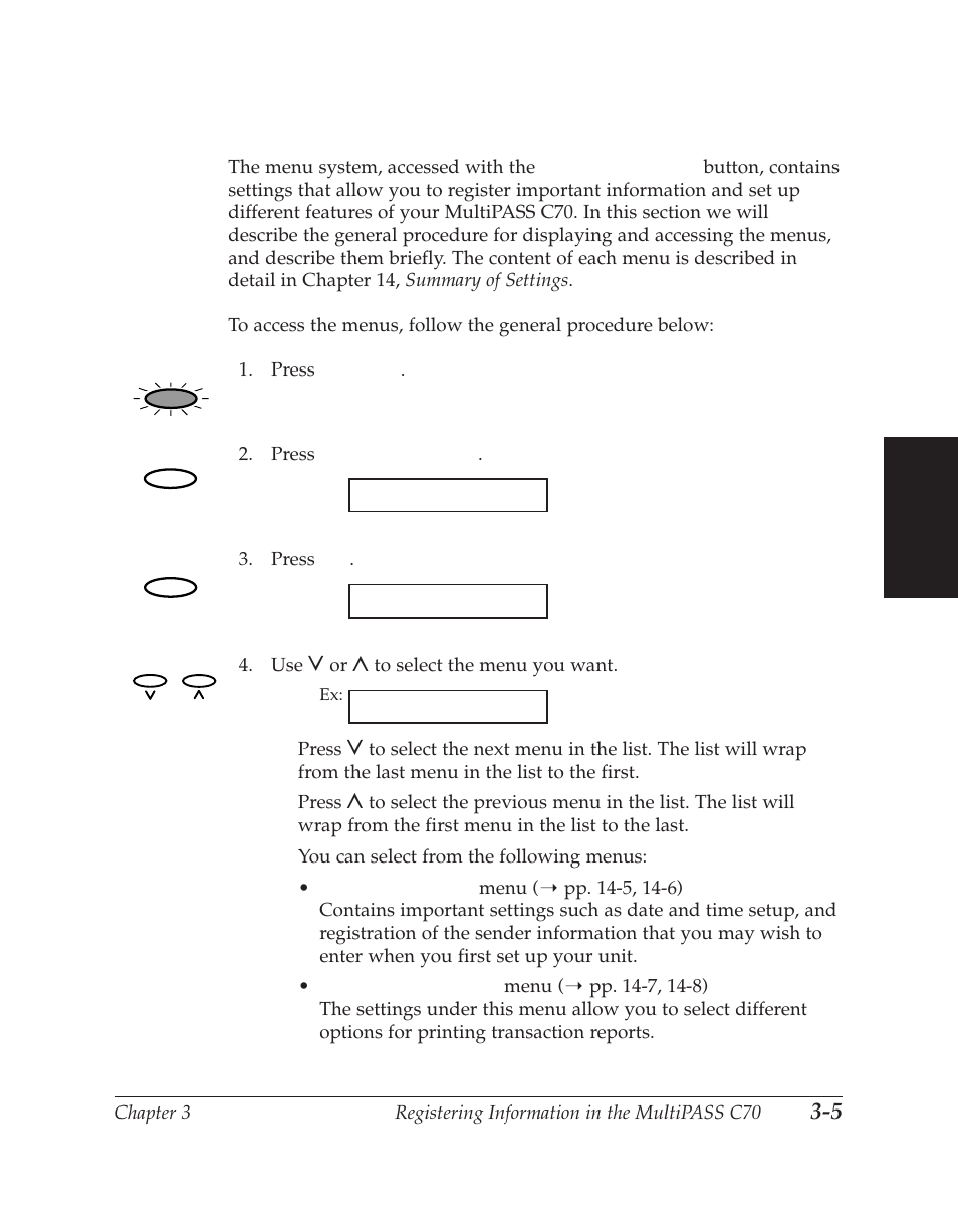 Understanding and accessing the menus | Canon C70 User Manual | Page 87 / 421