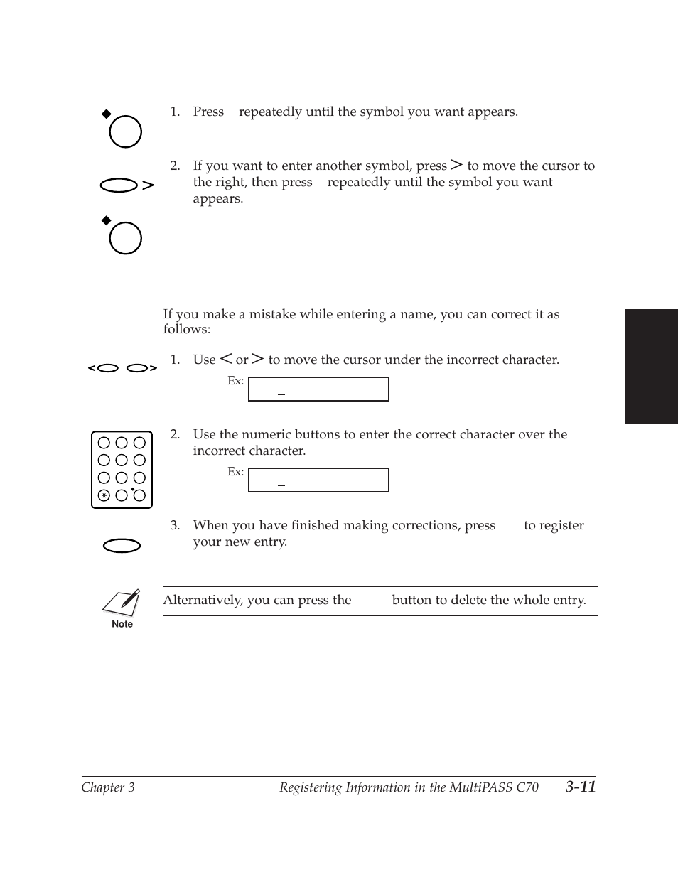 Correcting a mistake | Canon C70 User Manual | Page 93 / 421