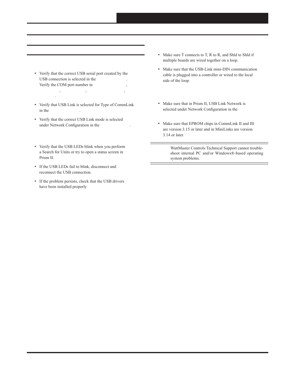 Troubleshooting, Usb-link technical guide 13 operator interface, Troubleshooting tips | Auto-Zone Control Systems SS0070 USB-Link Technical Guide, Installation Instructions for the SS0070 USB-Link (Version 01D) User Manual | Page 13 / 20