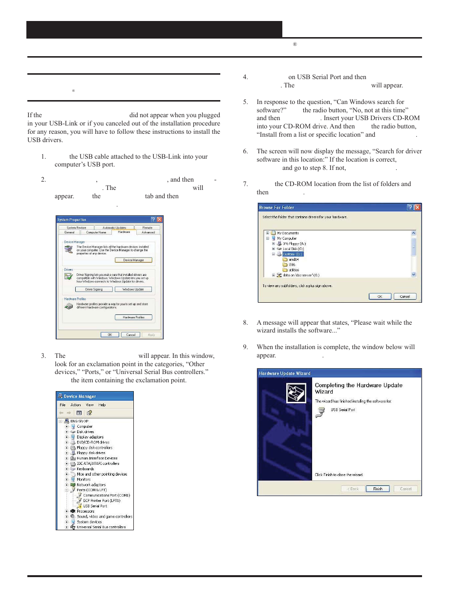 Troubleshooting the usb drivers for windows | Auto-Zone Control Systems SS0070 USB-Link Technical Guide, Installation Instructions for the SS0070 USB-Link (Version 01D) User Manual | Page 14 / 20