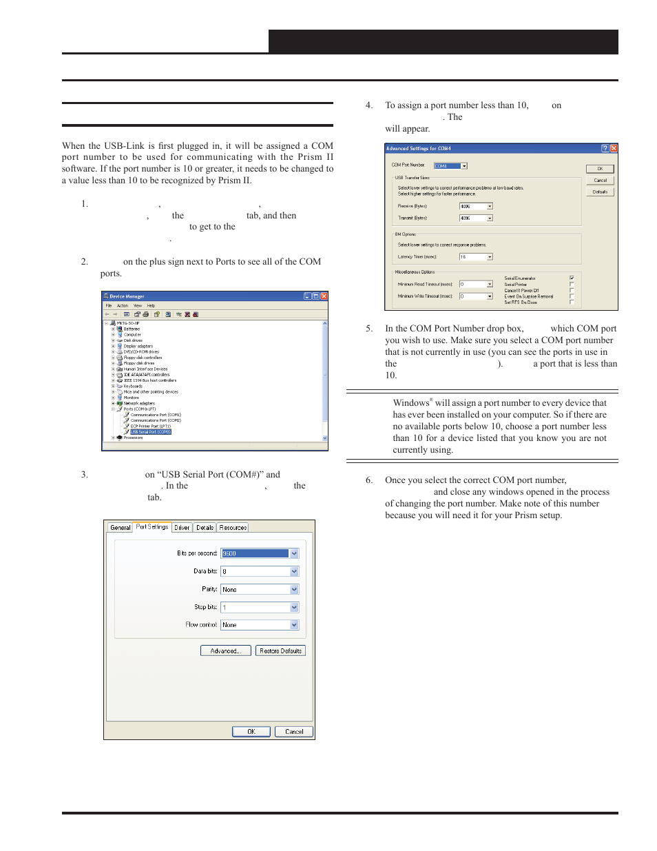 Troubleshooting the com port number, Usb-link technical guide 15 operator interface, Changing the usb com port number | Auto-Zone Control Systems SS0070 USB-Link Technical Guide, Installation Instructions for the SS0070 USB-Link (Version 01D) User Manual | Page 15 / 20