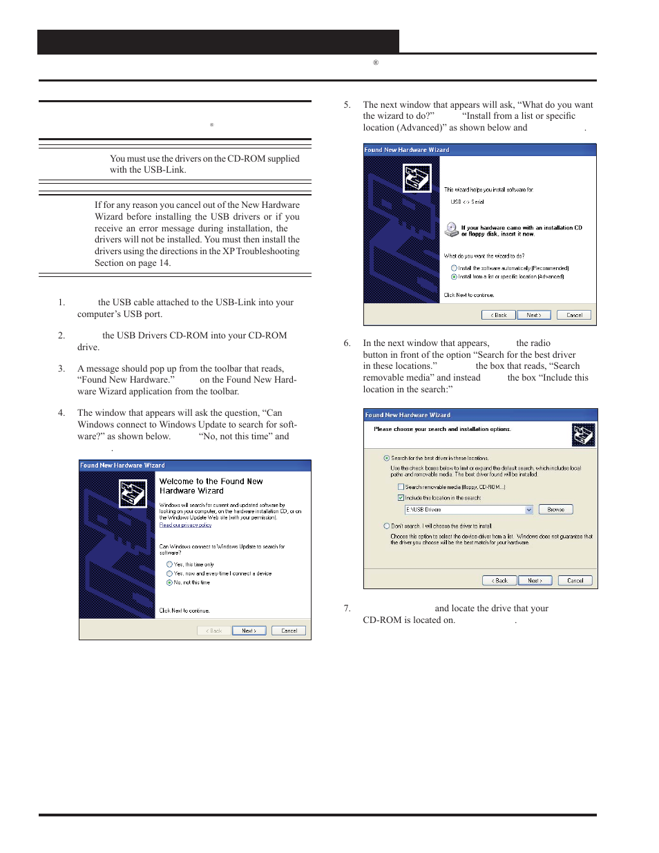 Usb-link driver installation for windows, Usb-link technical guide 6 operator interface | Auto-Zone Control Systems SS0070 USB-Link Technical Guide, Installation Instructions for the SS0070 USB-Link (Version 01D) User Manual | Page 6 / 20
