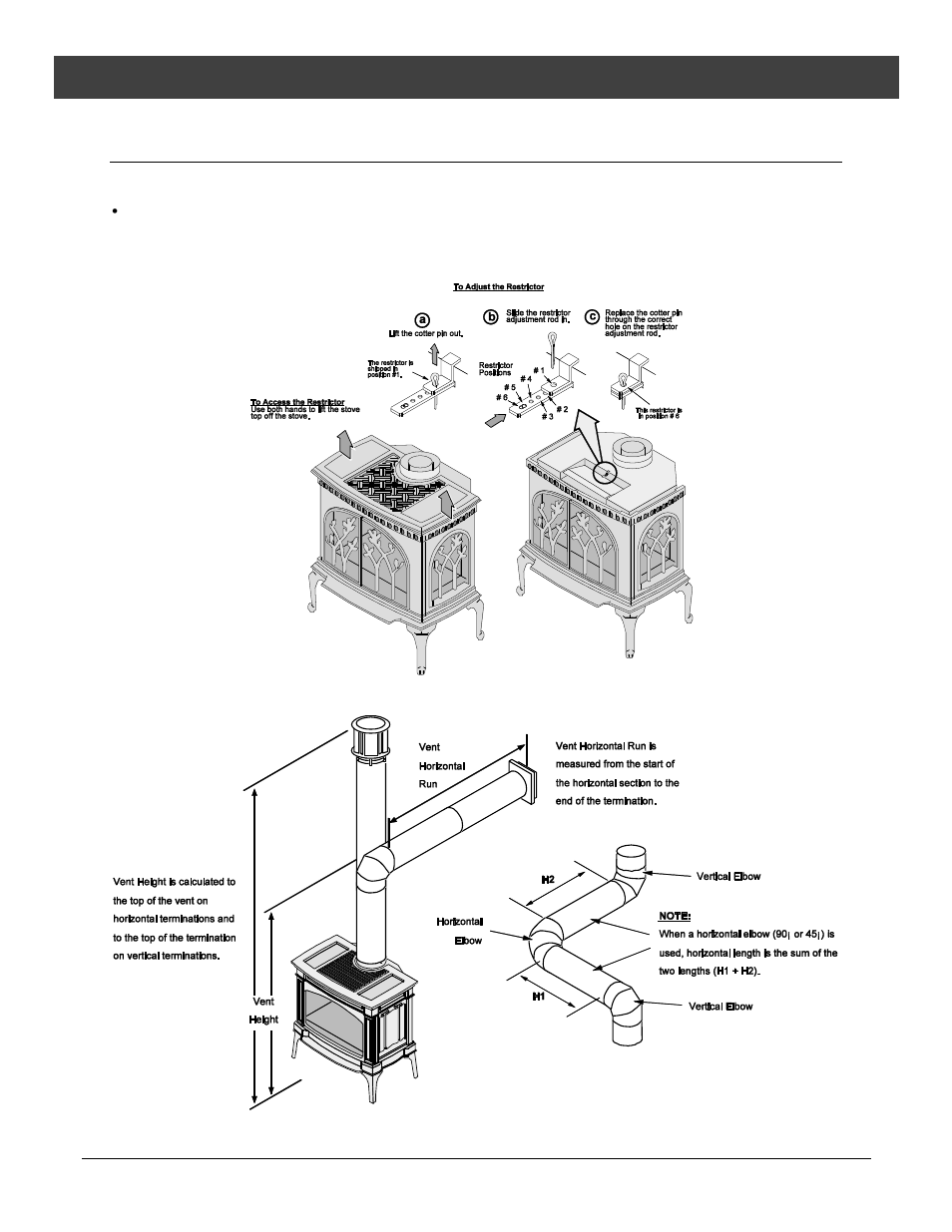 Approved vent configurations, Restrictor position, Measuring vent lengths | Installation | Avalon Firestyles Tree of Life User Manual | Page 13 / 58