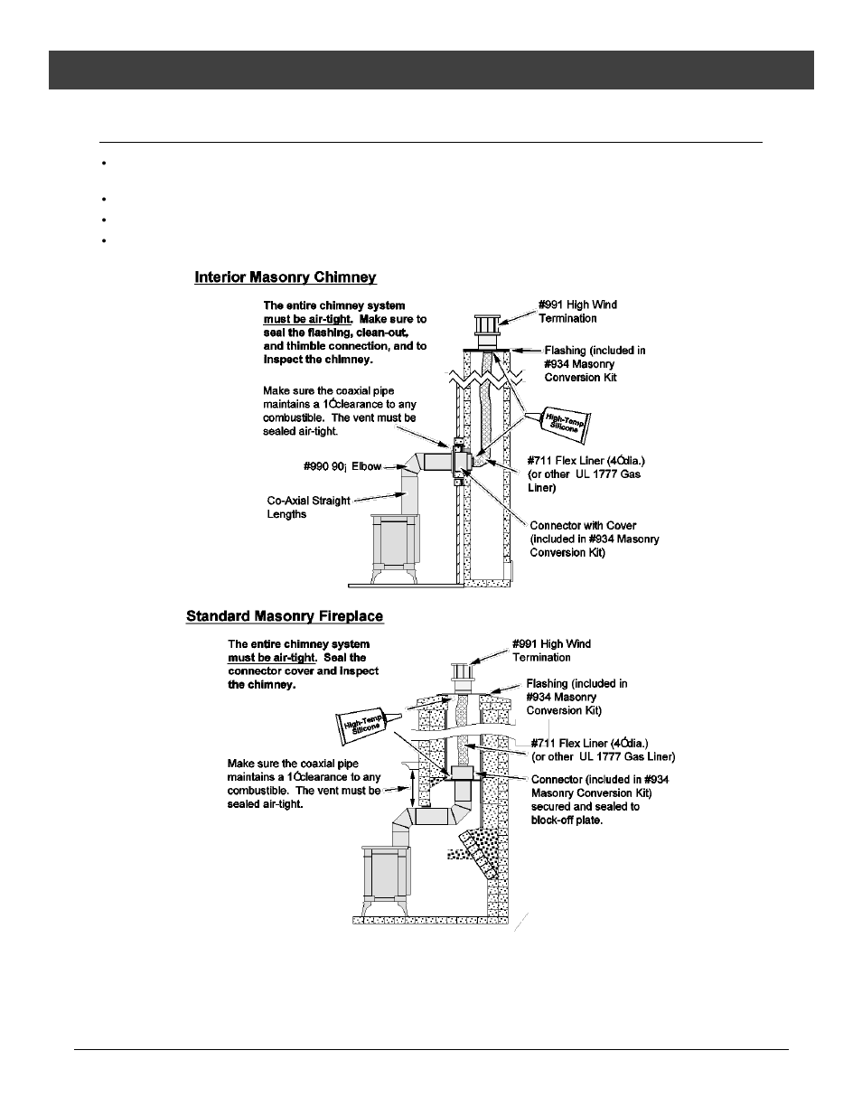 Interior masonry chimney conversions, Installation | Avalon Firestyles Tree of Life User Manual | Page 22 / 58