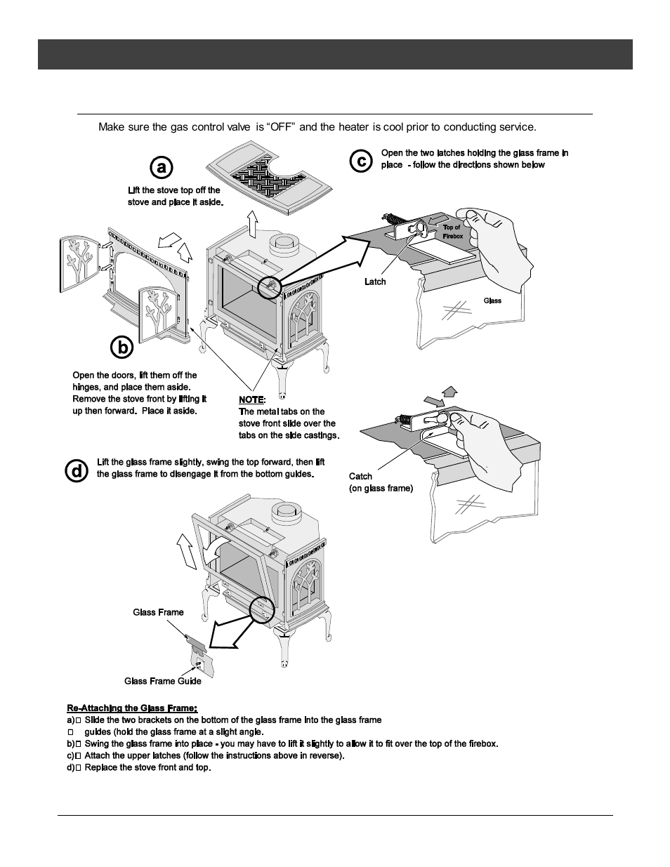 Face and glass removal, Finalizing the installation | Avalon Firestyles Tree of Life User Manual | Page 25 / 58