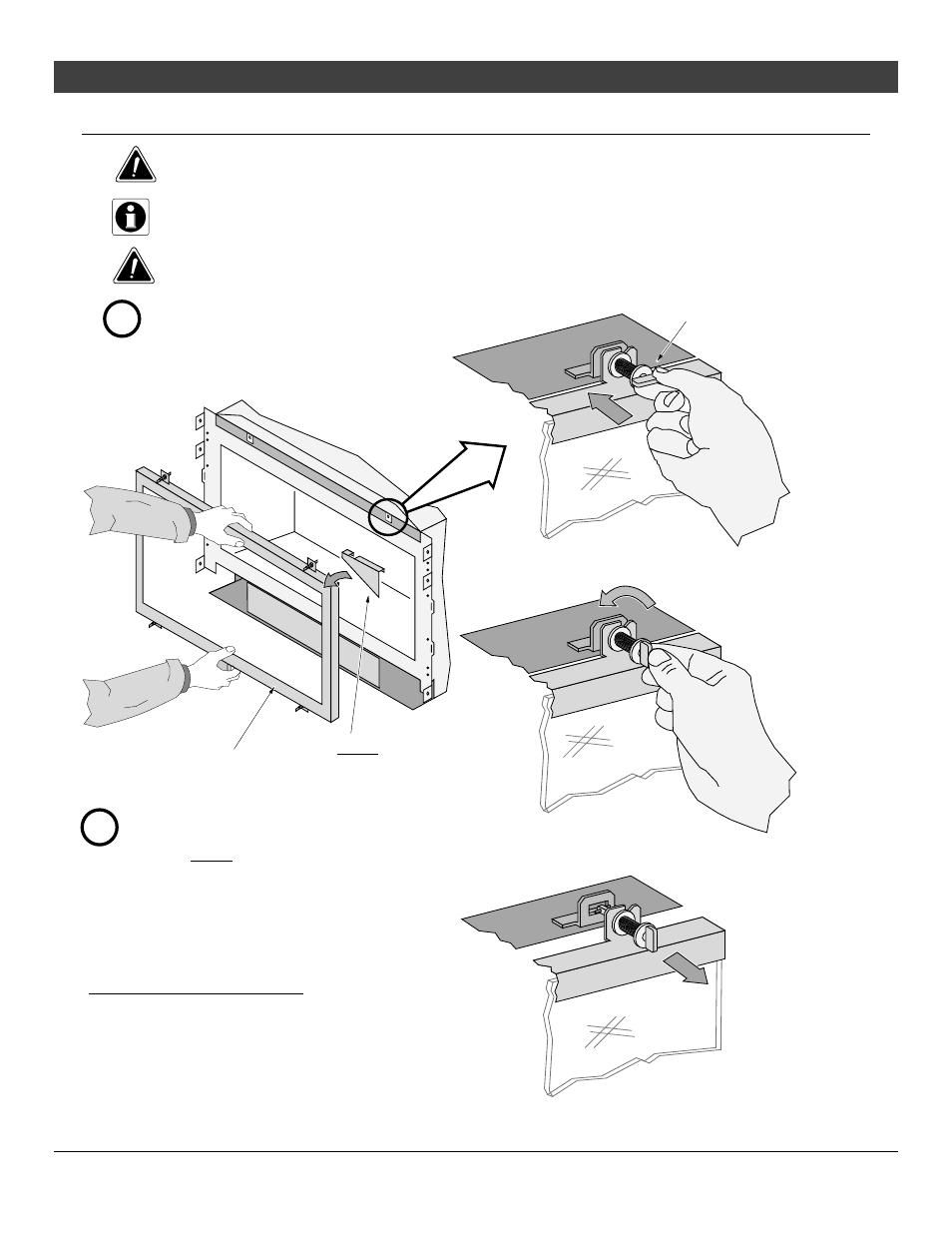 Finalizing the installation, Glass frame removal and installation | Avalon Firestyles 34 DVL User Manual | Page 22 / 46