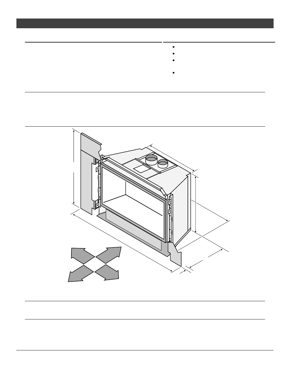 Features and specifications, Features, Installation options | Heating specifications, Dimensions, Electrical specifications (for optional blower), Fuel | Avalon Firestyles 34 DVL User Manual | Page 6 / 46