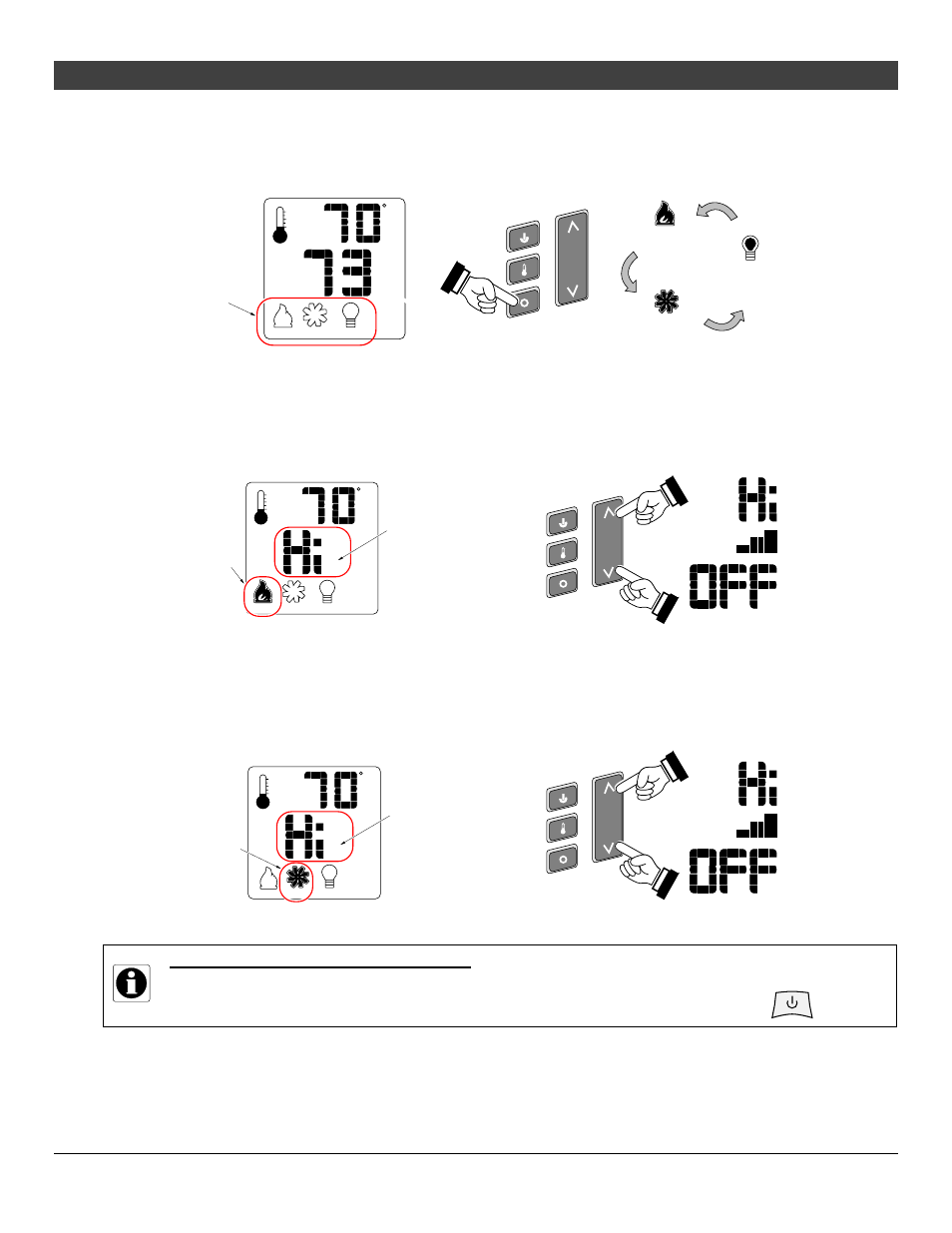 Operation 37, Mode controls (flame, blower, light) | Avalon Firestyles 616 Diamond-Fyre User Manual | Page 37 / 52