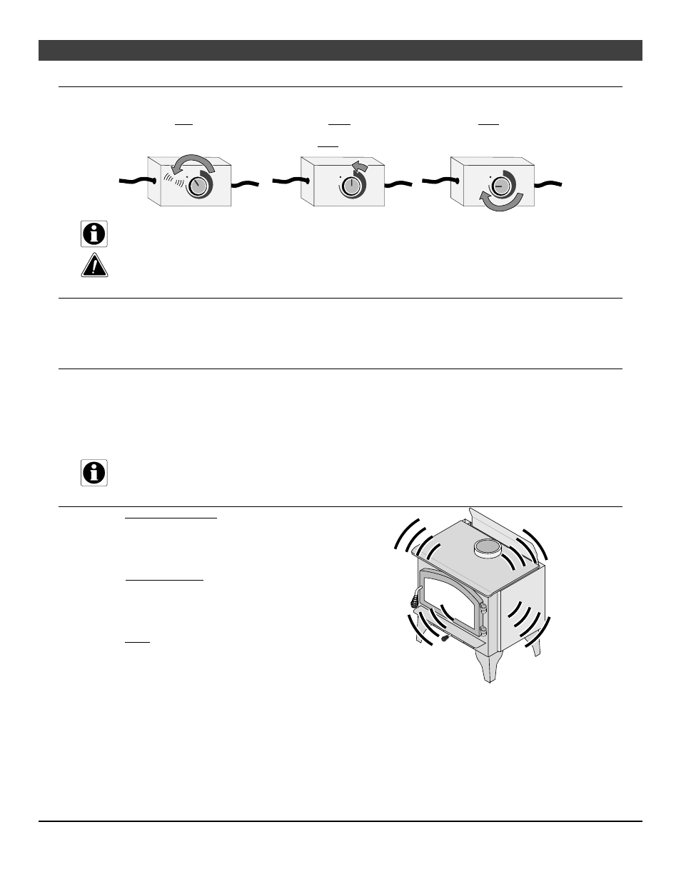 Operating your appliance 23, Optional blower operation, Re-loading the stove | Overnight burn, Normal operating sounds | Avalon Firestyles 1250 Wood Stove User Manual | Page 23 / 38