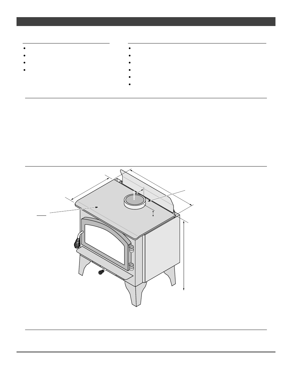 6features & specifications, Installation options, Features | Heating specifications, Dimensions, Emissions | Avalon Firestyles 1250 Wood Stove User Manual | Page 6 / 38