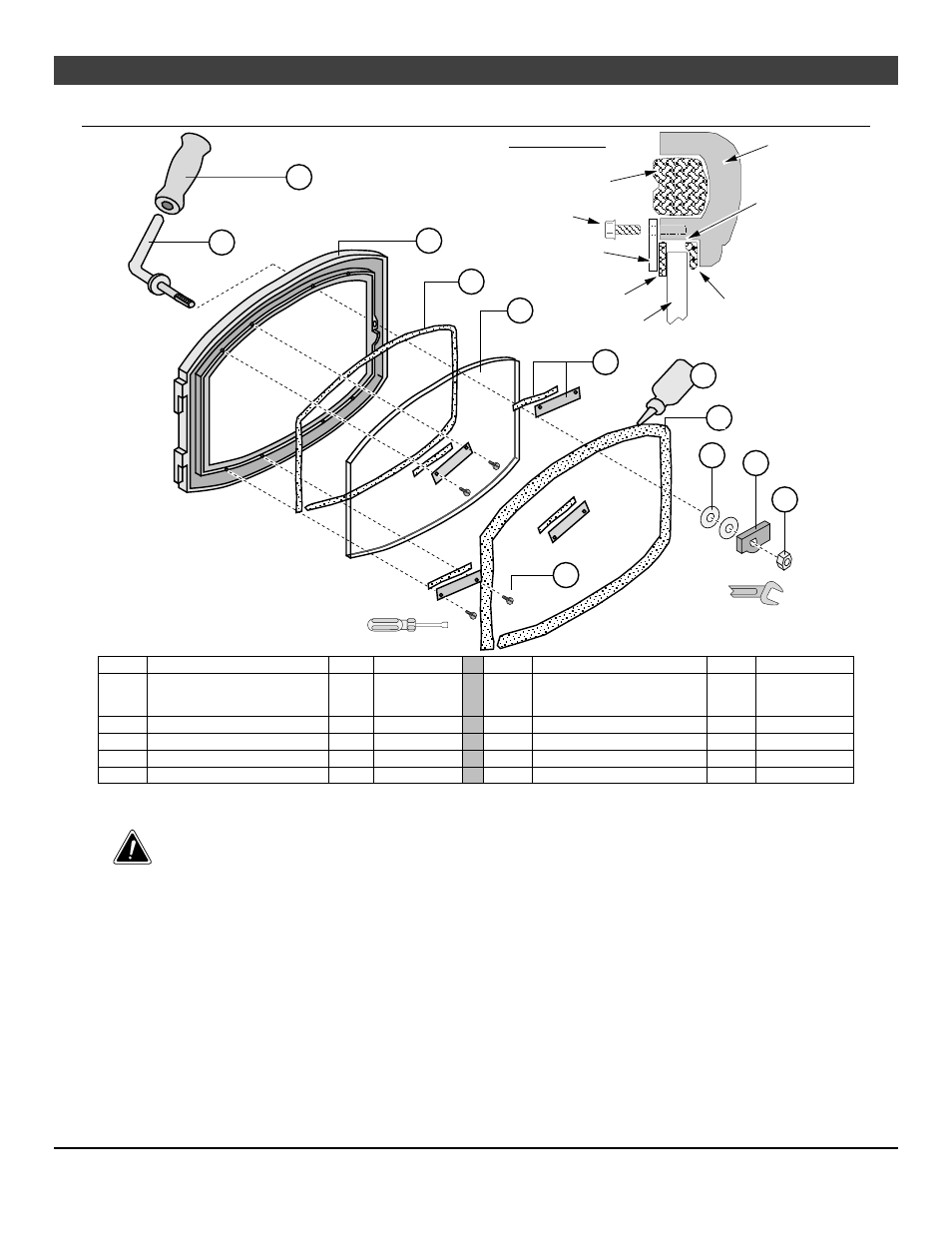 Maintaining your appliance 37, Door parts, Replacing the glass | Replacing the door gasket, Replacing the door handle | Avalon Firestyles Olympic User Manual | Page 37 / 48