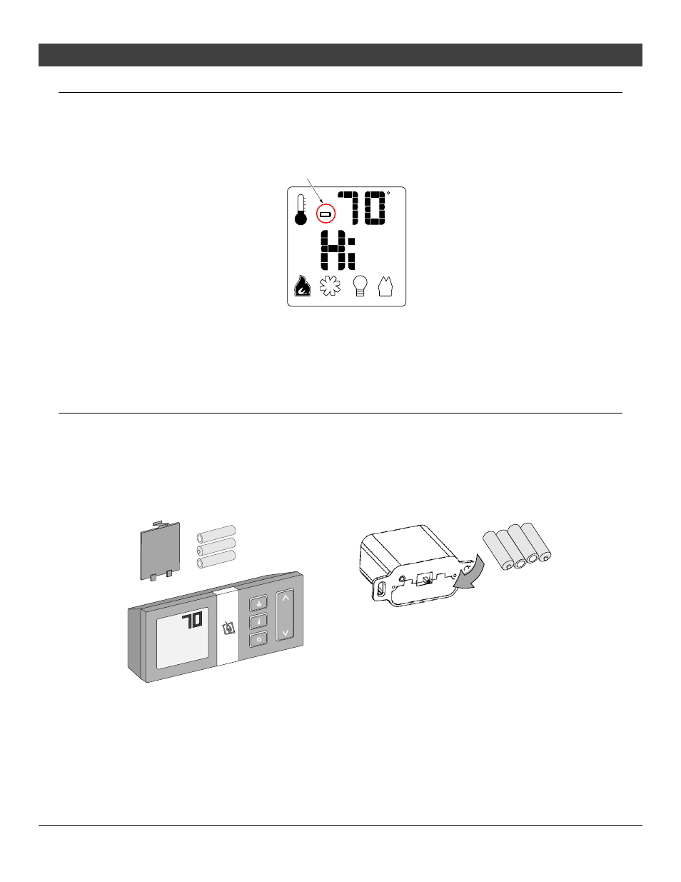 Operation 15, Low battery indicator, Battery replacement | Transmitter batteries, Ifc batteries, Battery installation, Transmitter battery installation, Power outages | Avalon Firestyles Bed & Breakfast User Manual | Page 15 / 28