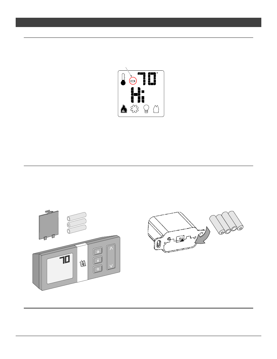 Operation 15, Low battery indicator, Battery replacement | Power outages, Transmitter batteries, Ifc batteries, Battery installation, Transmitter battery installation | Avalon Firestyles 564 SS User Manual | Page 15 / 34